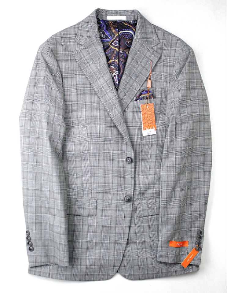 Tallia Mens Slim Fit Wool Sport Coat Blazer Brown 42R