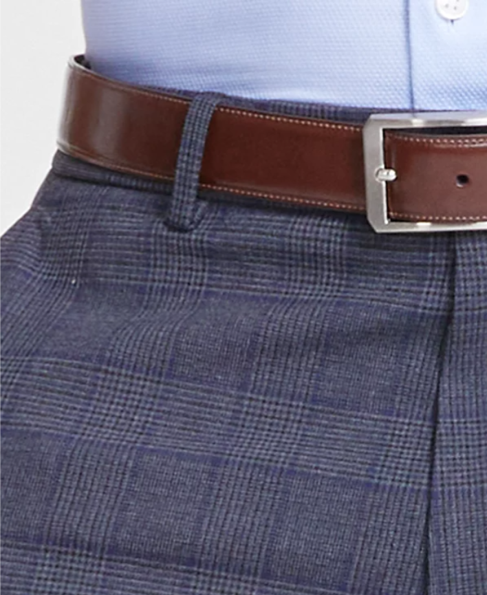 Tommy Hilfiger Mens Modern fit Dress Pants 38 / 34 Grey Blue Plaid Stretch