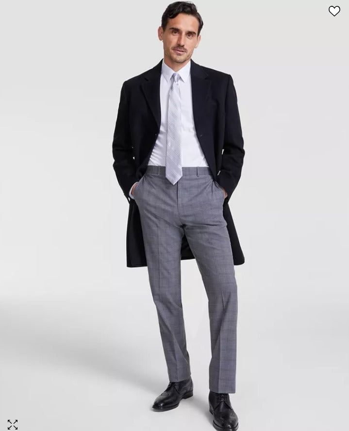 Michael Kors Men's Classic-Fit Wool Cashmere Kavon Overcoat Coat 42 R Black