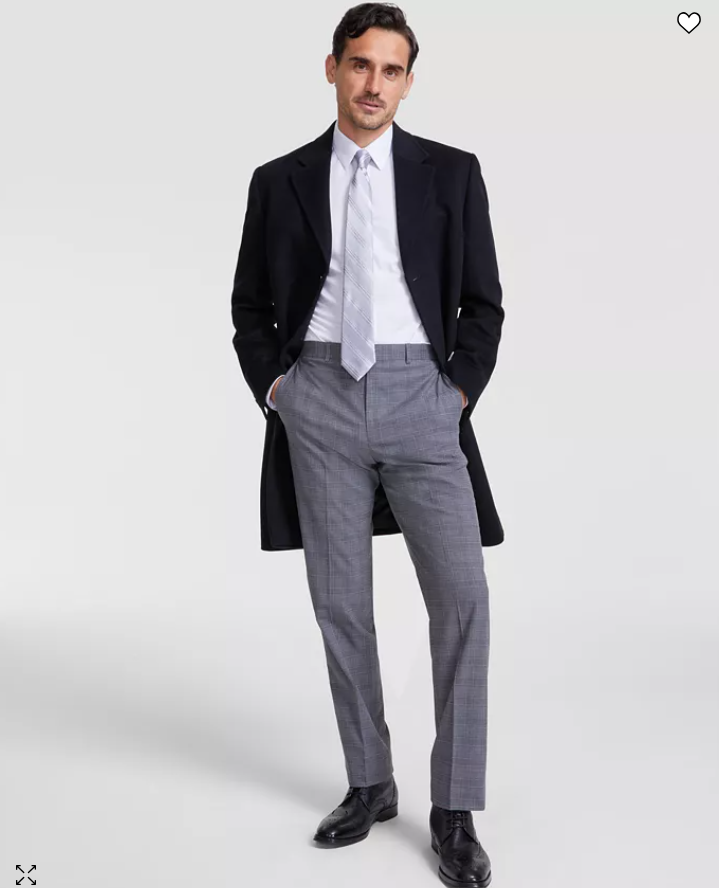 Michael Kors Mens Classic fit Overcoat Coat 42 S Black Solid