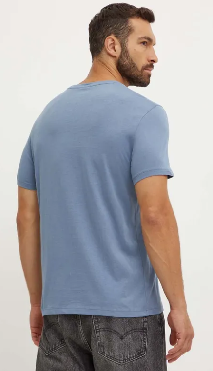AX Armani Exchange Mens Slim fit Short Sleeve T-Shirt Shirt XXL Blue Solid