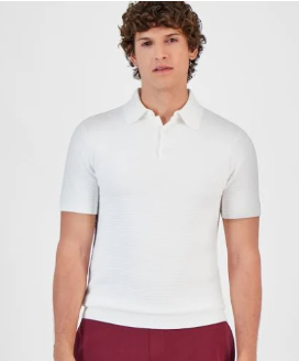 AX Armani Exchange Mens Regular fit Short Sleeve Polo Shirt Large White Solid