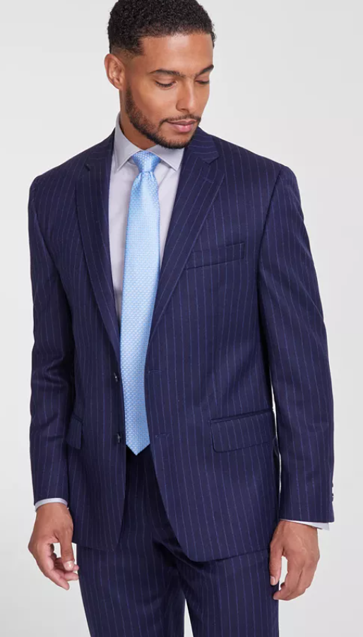Michael Kors Mens Classic fit Sport Coat Blazer 38 S Blue Striped