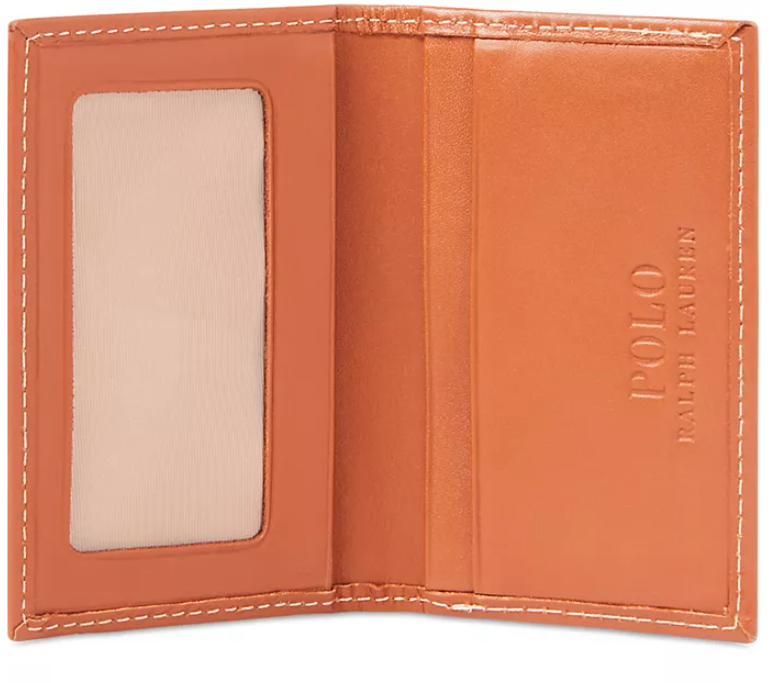 Polo Ralph Lauren Men's Burnished Leather Card Wallet Brown