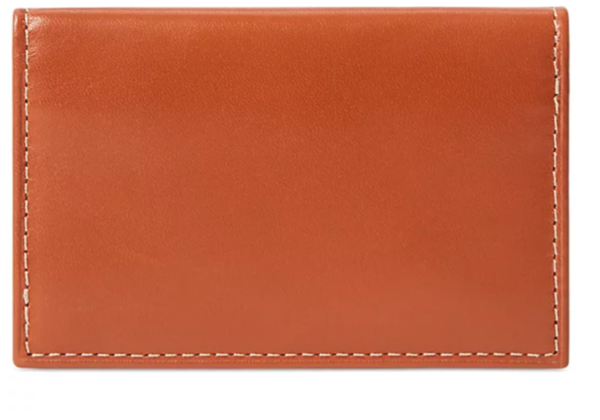 Polo Ralph Lauren Men's Burnished Leather Card Wallet Brown