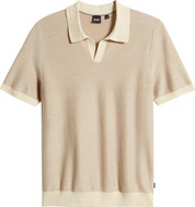 Hugo Boss Mens Tempio Cotton Short Sleeve Polo Sweater Beige 2XL