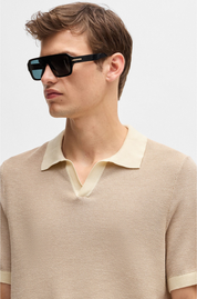 Hugo Boss Mens Tempio Cotton Short Sleeve Polo Sweater Beige 2XL
