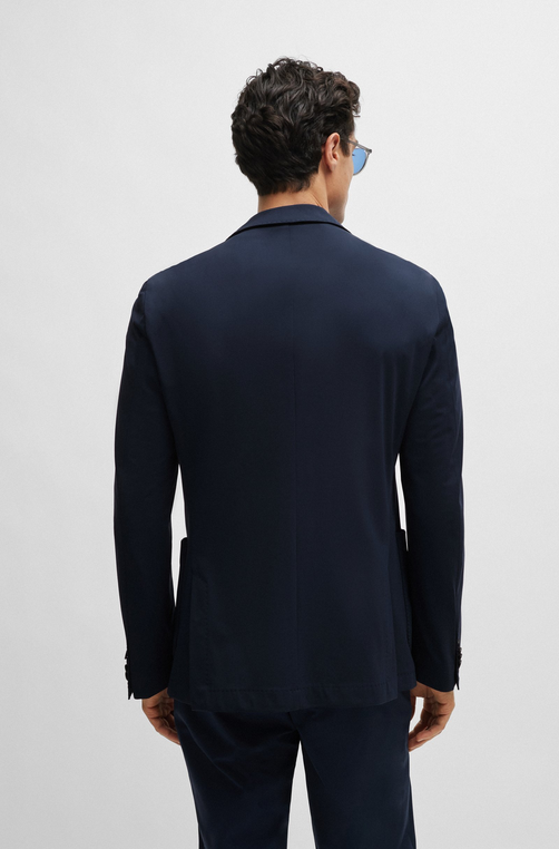 Hugo Boss Mens Hanry Slim Fit Raw Edge Two Button Sport Coat 42R Blue