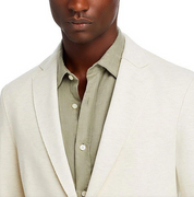 Hugo Boss Mens Hanry Slim Fit Raw Edge Two Button Sport Coat 42R White