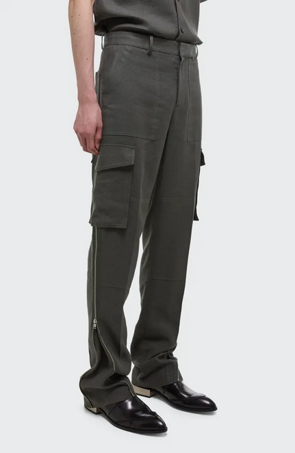 Helmut Lang Mens Regular Fit Cargo Pants 33 x 33 Grey Solid