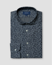 Eton Mens Slim Fit Long Sleeve Button Up Shirt 42 Blue Paisley