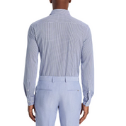 Hugo Boss Mens Kenno Slim Fit Long Sleeve Button Up Shirt 16R Blue Geometric