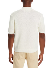 Frame Mens Regular Fit Short Sleeve Polo Sweater Medium White Solid