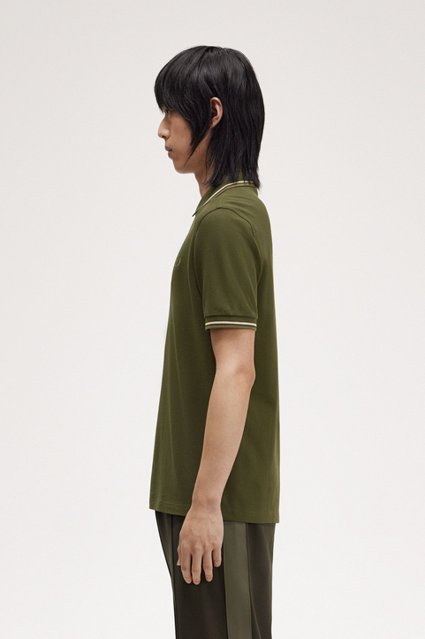 Fred Perry Mens Regular Fit Short Sleeve Polo Shirt Large Green Solid