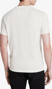 John Varvatos Mens Regular Fit Short Sleeve T Shirt Medium White Geometric