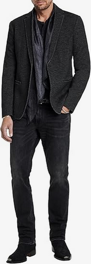 John Varvatos Mens Greenville Double Knit Jacket Black Large