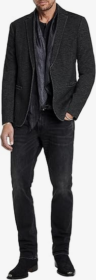 John Varvatos Mens Greenville Double Knit Jacket Black Large