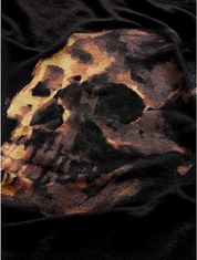 John Varvatos Mens Skull Graphic Linen Short Sleeve T Shirt Black Medium