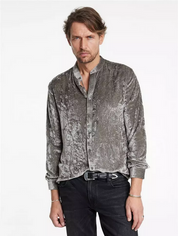 John Varvatos Mens Vigo Button Up Shirt Grey Medium