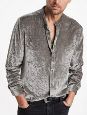 John Varvatos Mens Vigo Button Up Shirt Grey Medium