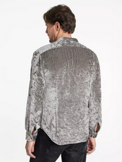 John Varvatos Mens Vigo Button Up Shirt Grey Medium