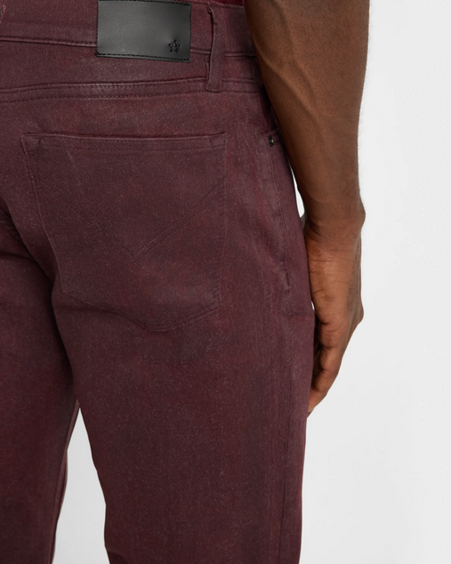 John Varvatos Men's Slim Fit Coated Denim Jeans Red 30 x 32