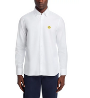 Joshua Sanders Mens Oxford Pixel Button Up Shirt White Large