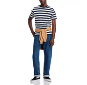 Joshua Sanders Mens Striped Pixel Short Sleeve T Shirt Blue White XL