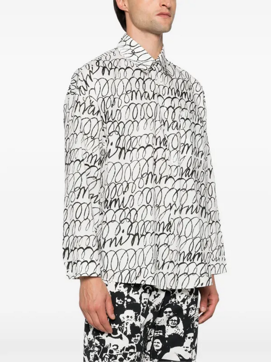 Marni Mens Regular Fit Long Sleeve Button Up Shirt XL White