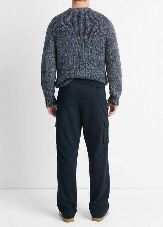 Vince Mens Straight Fit Cargo Herringbone Pants 32 x 32 Blue Solid