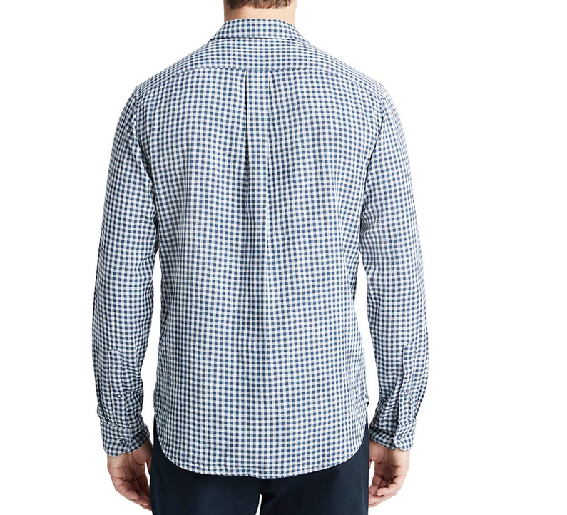 Vince Mens Regular Fit Mojave Plaid Long Sleeve Button Up Shirt Blue XS