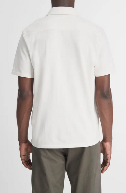 Vince Mens Regular Fit Short Sleeve Button Up Shirt White Solid XXL