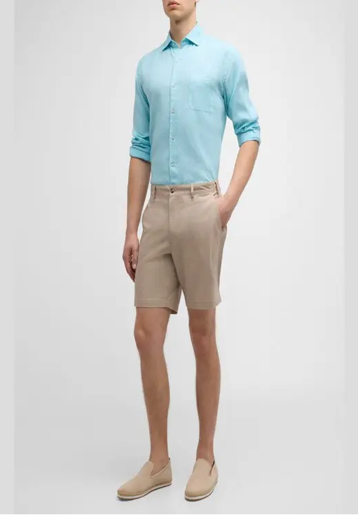 Peter Millar Mens Crown Coastal Garment Dyed Button Up Shirt Mint Blue XL