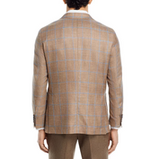 Peter Millar Mason Windowpane Plaid Regular Fit Soft Sport Coat Brown 46R