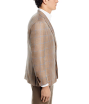 Peter Millar Mason Windowpane Plaid Regular Fit Soft Sport Coat Brown 46R