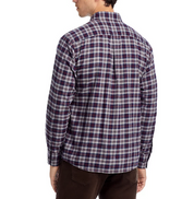 Peter Millar Crown Maywood Long Sleeve Mens Button Up Shirt Grey Plaid Large