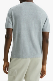 Theory Men's Kolben Linen Blend Short Sleeve Crewneck T Shirt Grey Medium