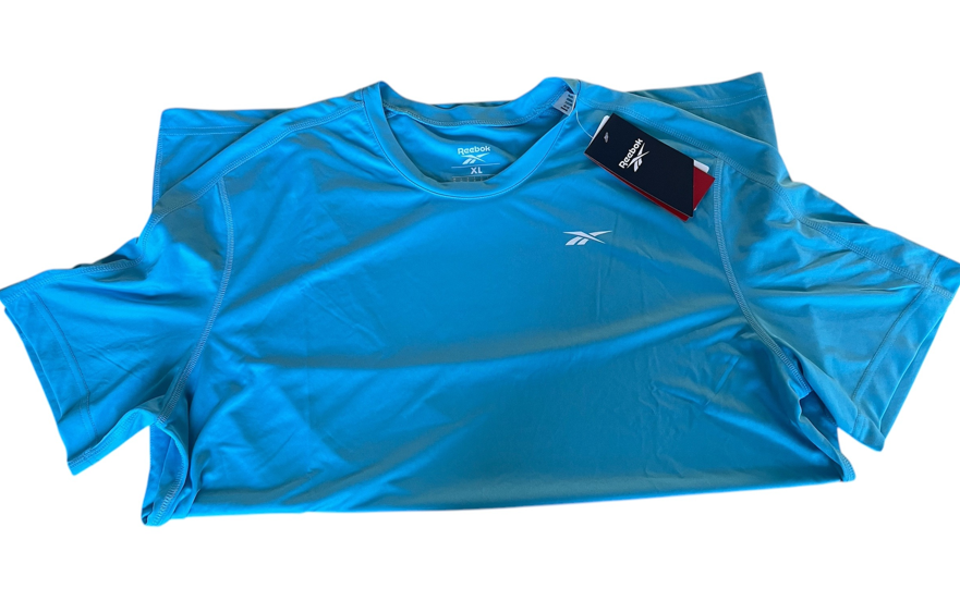 Reebok Mens Regular fit Short Sleeve T-Shirt Shirt XXL Blue Solid