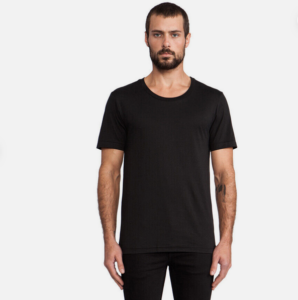 Blk Dnm Mens Classic Fit Short Sleeve Crewneck Shirt Medium Black Solid