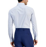 Hugo Boss Mens Slim fit Dress Shirt Large 16 in Long Sleeve Light Blue Plaid
