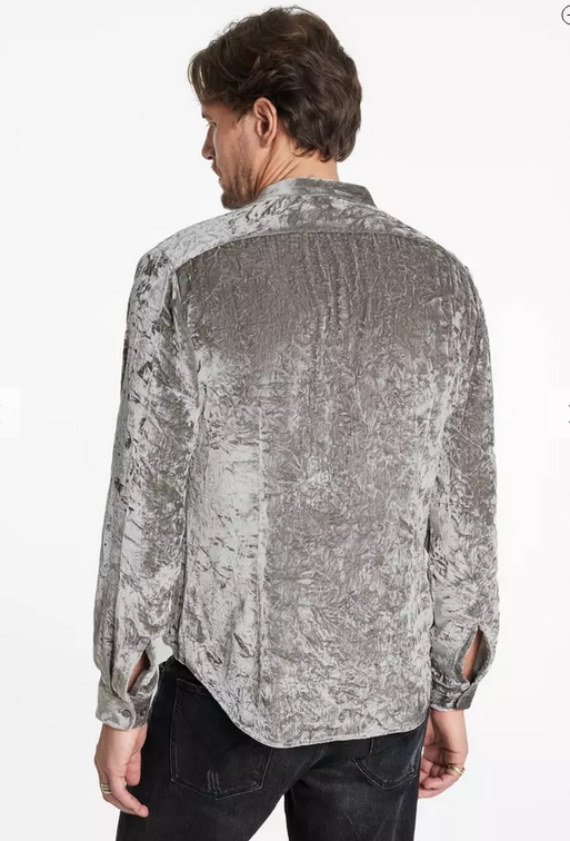 John Varvatos Mens Vigo Slim Fit Long Sleeve Button Up Shirt Large Grey