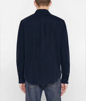 Frame Mens Regular Fit Long Sleeve Button Up Corduroy Shirt Large Blue Solid