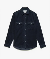 Frame Mens Regular Fit Long Sleeve Button Up Corduroy Shirt Large Blue Solid