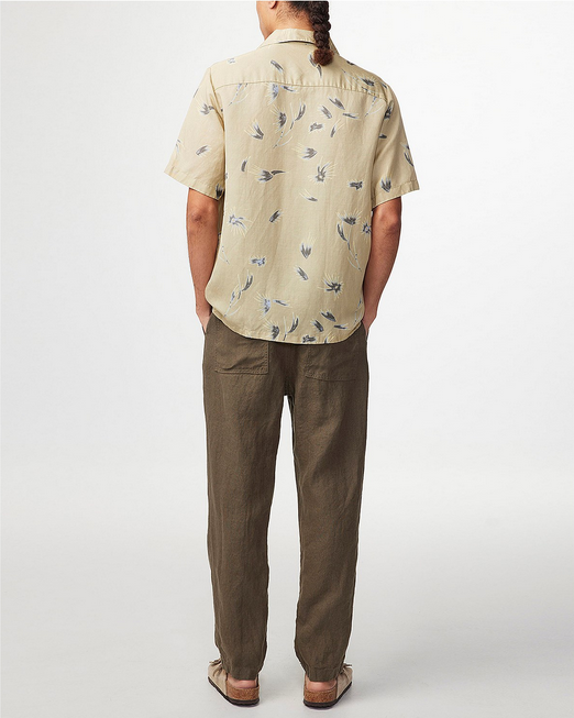 NN07 Daniel Short Sleeve Regular Fit Button Up Shirt Floral Green Medium