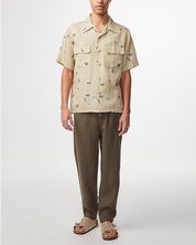 NN07 Daniel Short Sleeve Regular Fit Button Up Shirt Floral Green Medium