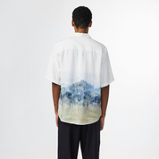 NN07 Quincy Mens Printed Button Up Short Sleeve Shirt White XL