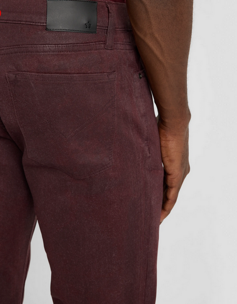 John Varvatos Men's Slim Fit Coated Denim Jeans Red 30 x 32