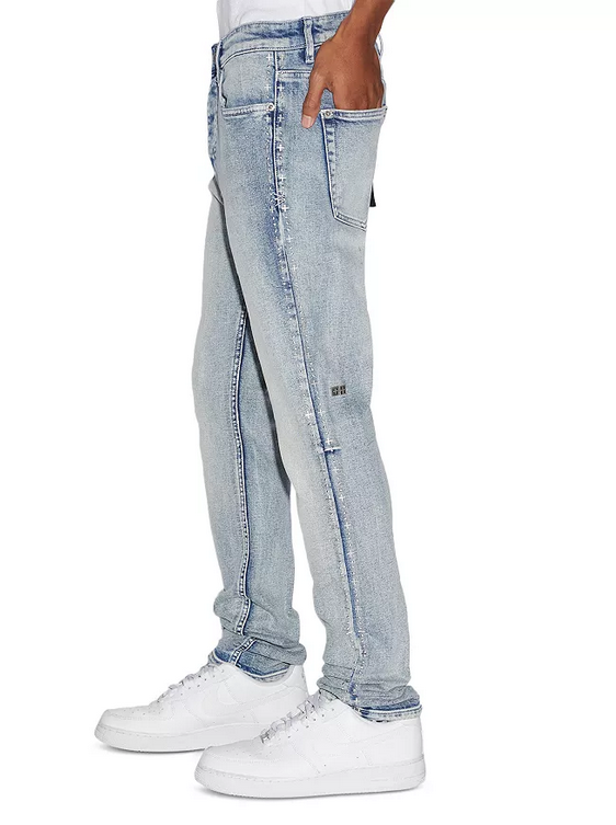 Ksubi Chitch Mens Slim Fit Punk Metalik Denim Jeans Blue 38 x 34
