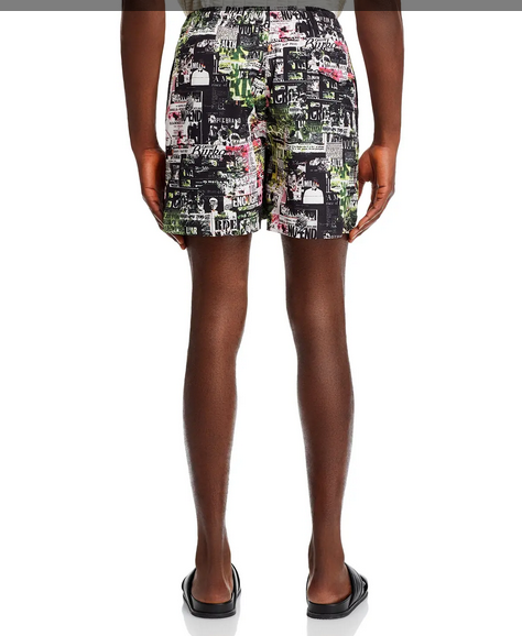 Purple Brand Mens Drawstring Shorts 5.75" Inseam Black Green Small