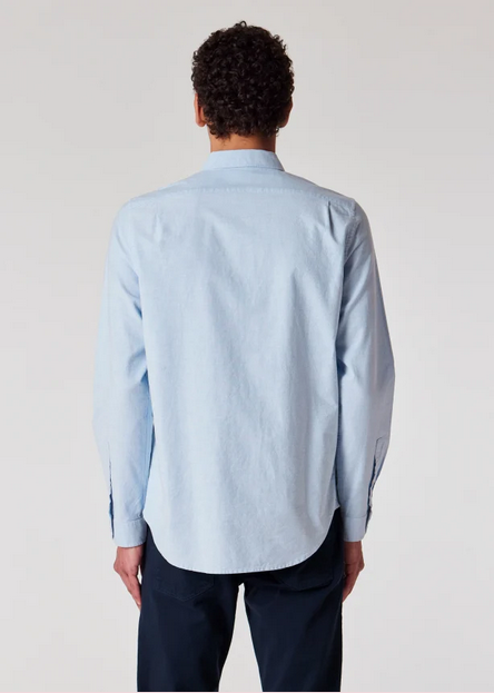 PS Paul Smith Mens Organic Cotton Stripe Zebra Button Up Shirt Blue Small